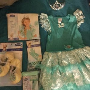 Girls Elsa Frozen Costume TUTU DRESS w/Accessories